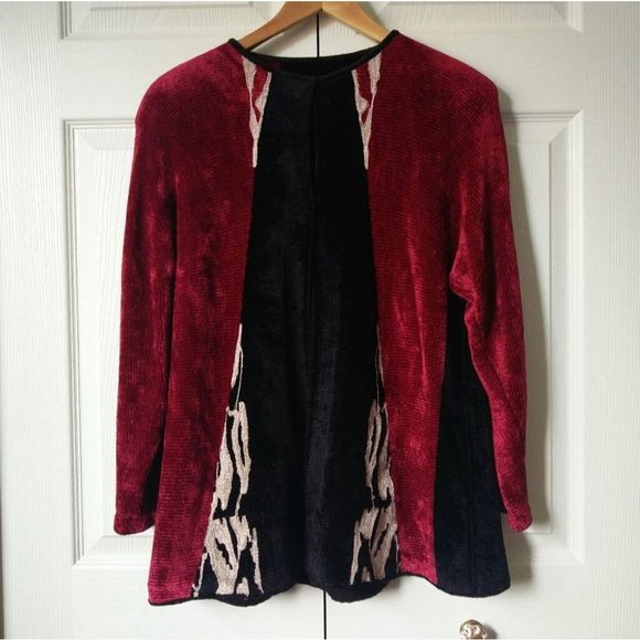 VINTAGE 90's Oversized Wool Chenille Cardigan - Picture 12 of 16